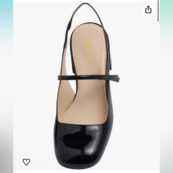 NIB NWT Black sling back Mary Jane Heels - Picture 4 of 5